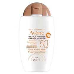 Avene Sun Very High Protection Tinted Mineral Fluid SPF50+ Sun Cream for Intolerant Skin 40ml