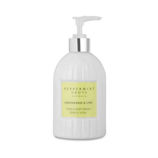 Peppermint Grove Hand and Body Cream Pump 500ml - Lemongrass & Lime