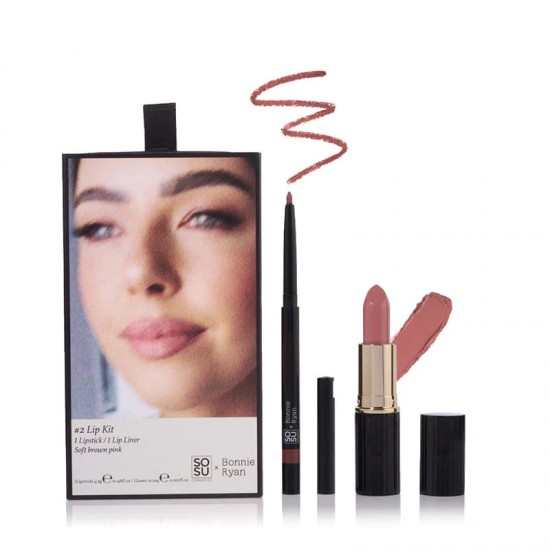 SOSU Cosmetics x Bonnie Ryan Lip Kit #2 Soft Brown Pink