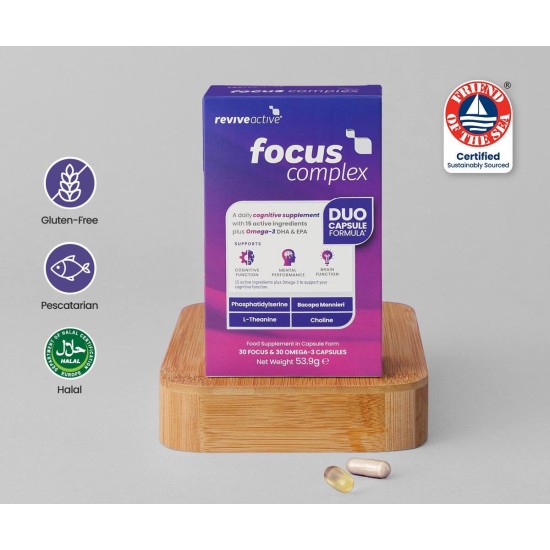 Revive Active Focus Complex - 30 Focus & 30 Omega-3 Capsules