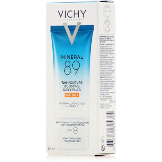 Vichy Mineral 89 72H Moisture Boosting Daily Fluid SPF50+, Hyaluronic Acid 50ml