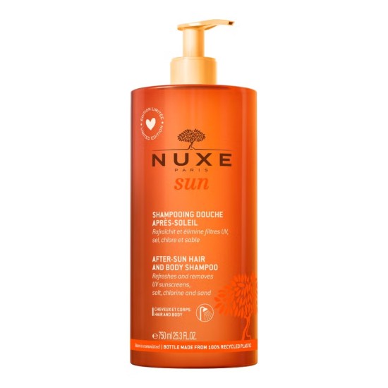 Nuxe Sun - After-Sun Hair and Body Shampoo, NUXE Sun 750ml + FREE NUXE SUMMER BEACH BAG