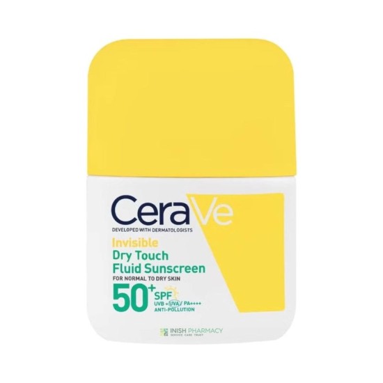 CeraVe Invisible Dry Touch Fluid Sunscreen SPF 50 for normal to oily skin with 3 essential ceramides 50 ml